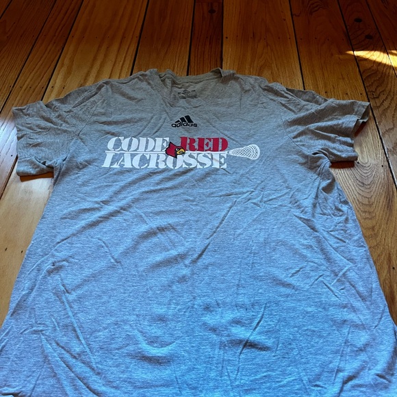 Adidas Code Red Louisville cardinals Lacrosse Gray T-Shirt - Picture 1 of 3